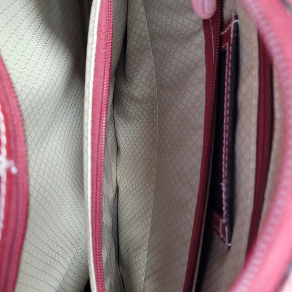 McKLEIN Red Leather Wheeled Business Laptop Computer Case Bag Removable Wheels - Picture 11 of 16